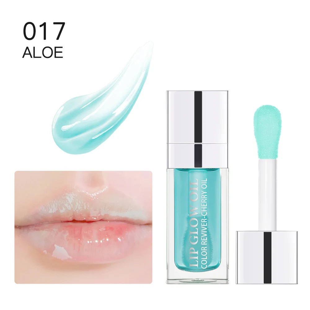 Crystal Jelly Moisturizing Lip Oil Plumping Lip Gloss Makeup Sexy Plump Lip Glow Oil Tinted Lip Plumper
