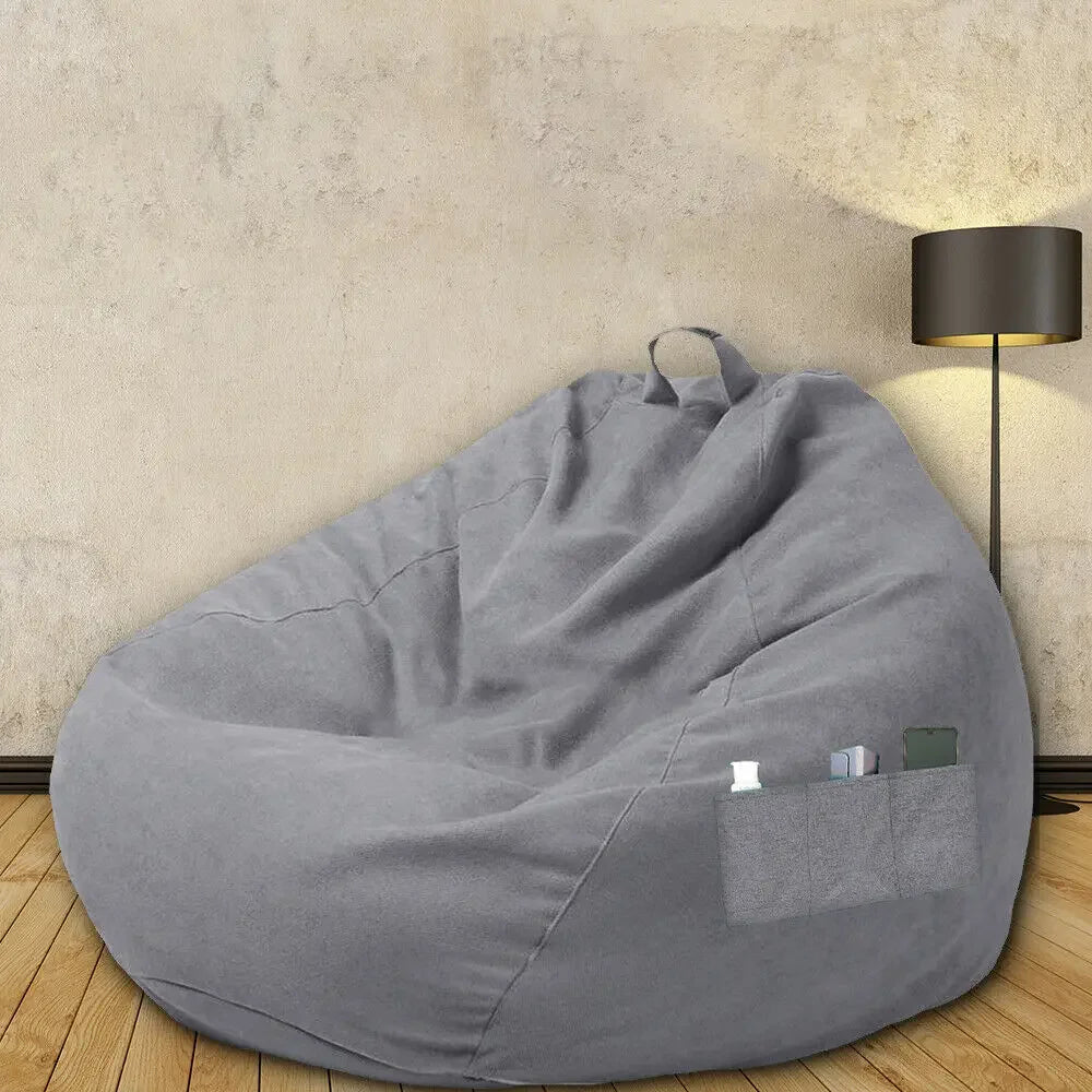 Lazy Sofas Cover Chairs Without Filler Comfortable Adults Bean Bag Chair Couch Living Room Bedroom Home Tatami Lounger Cover