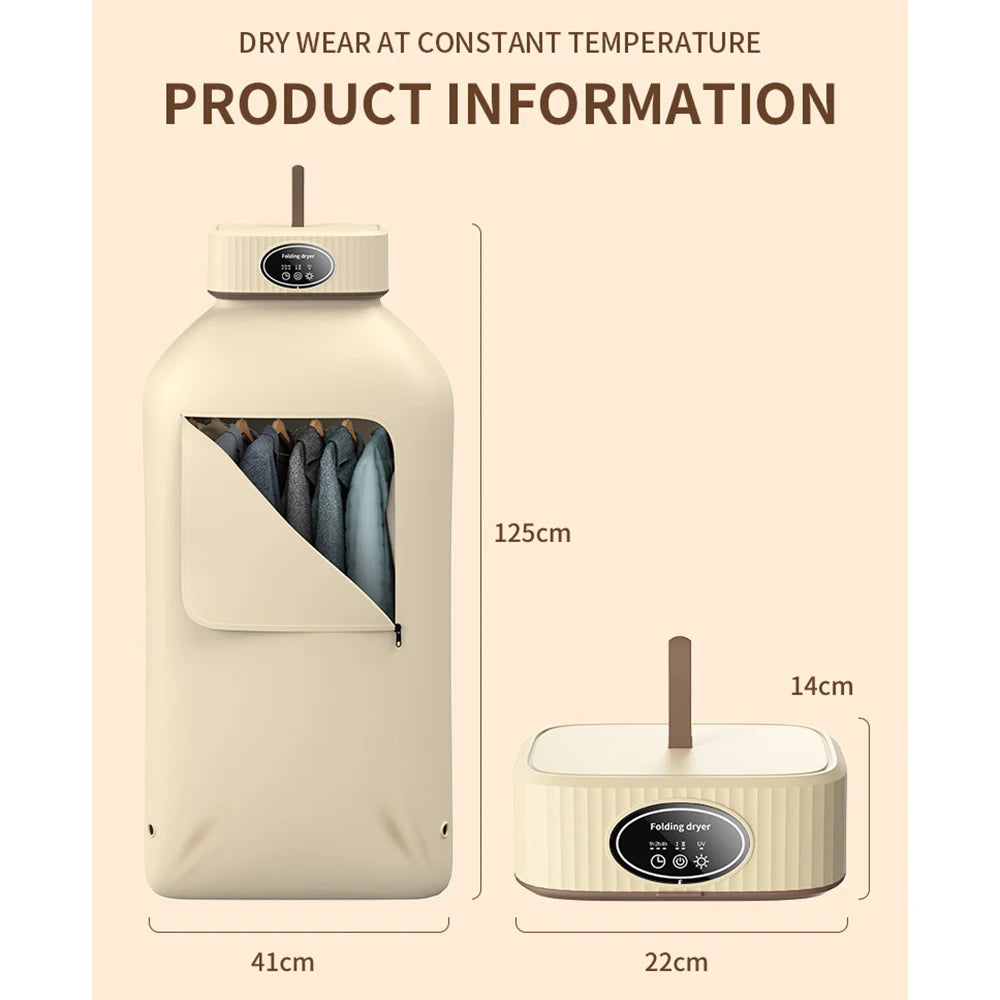 Folding Portable Clothes Dryer Mini Electric Laundry Dryer Hang Drying Rack Machine for Home Room Travel 110V 220V 전기의류건조 의류건조기