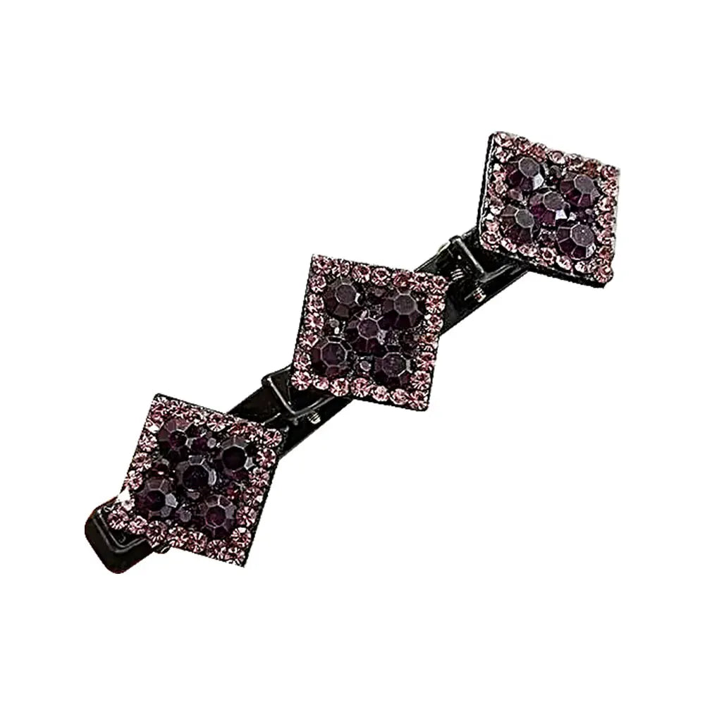 Sparkling Crystal Stone Braided Hair Clips Women Cheap High Quality Satin Rhinestone Fabric Hair Bands for Girls