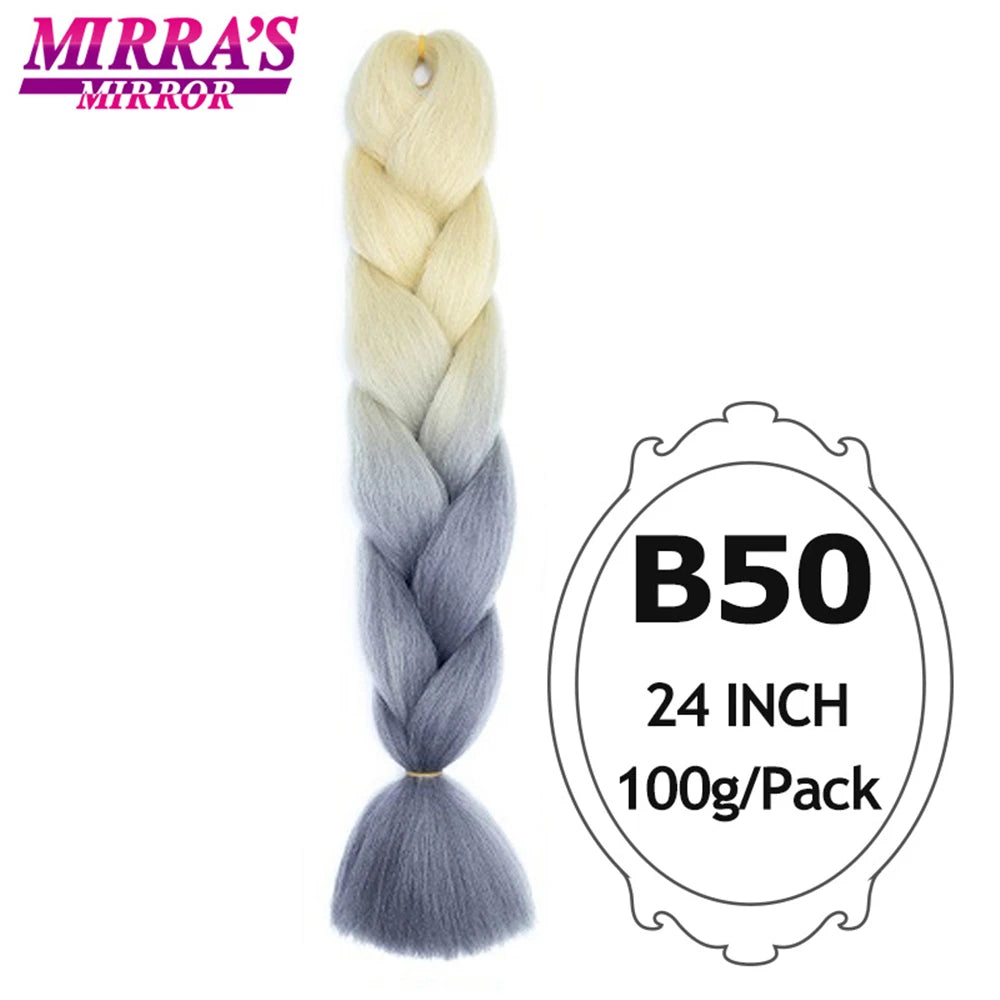 Colorful Jumbo Braiding Hair Extensions For Box Braids Synthetic Hair for Afro Braids Ombre Jumbo Braid Hair DIY Crochet Braid