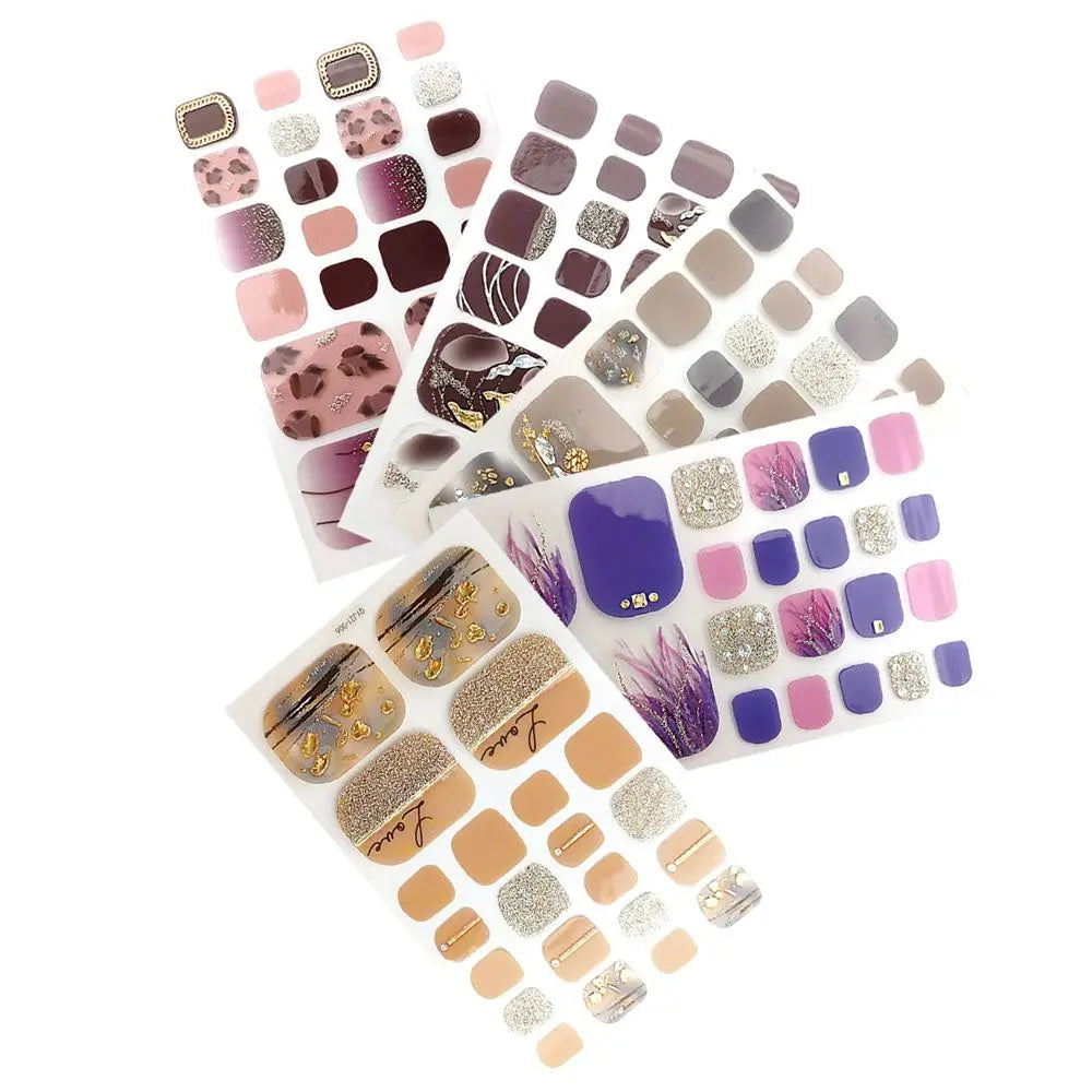 Beauty & Health False Nails Stripe Self-adhesive Waterproof Foot Decorations Manicure Decals Fresh Style Toe Nail Stickers