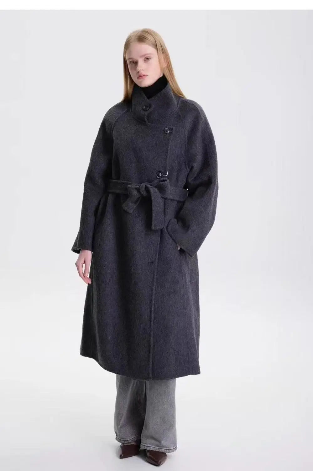 Deep Winter Stand Up Collar Woolen Coat For Women 2025 Winter New Style Woolen Coat Small, Unique, Super Good-Looking, Thick