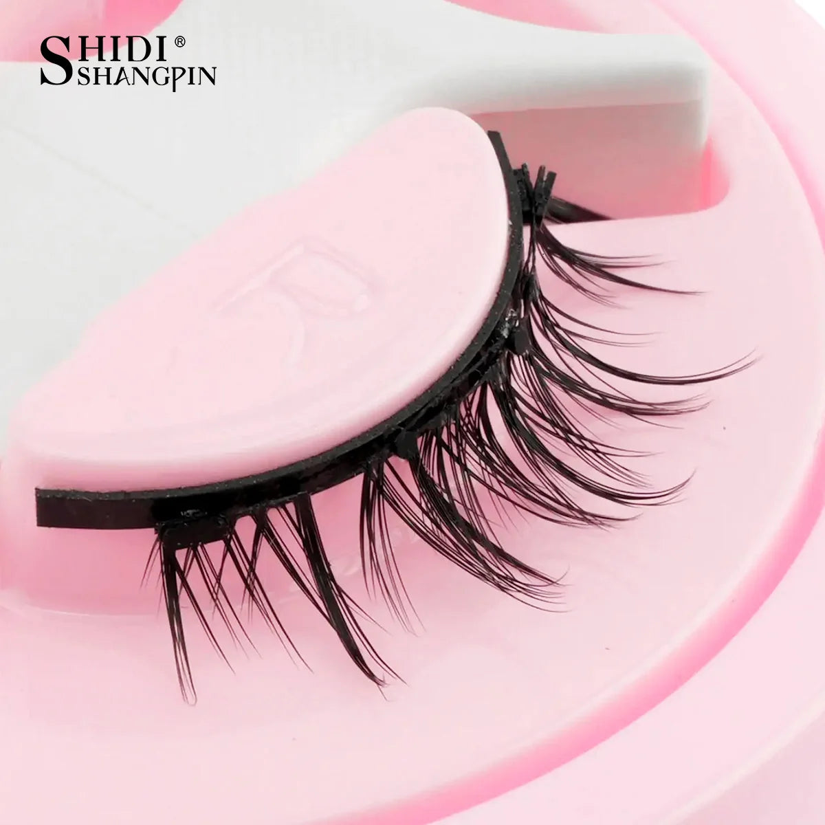 SHIDISHANGPIN 3D Magnetic False Eyelashes — Reusable, Glue-Free, Natural Long & Fluffy Look (1 Pair + Curler)