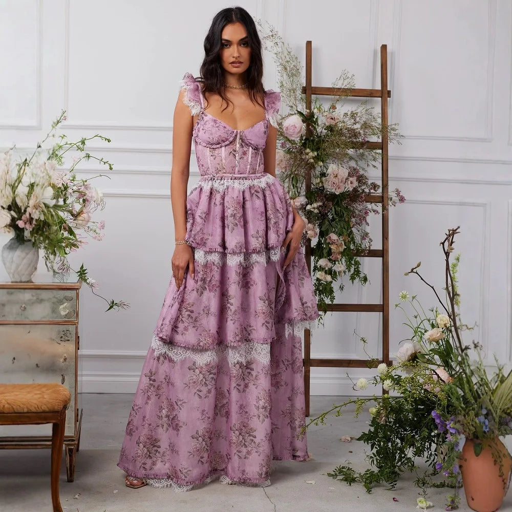 Giyu Sexy Pearl Evening Club Party Dresses Women Summer Dress Elegant Spaghetti Strap Backless Lace Up Maxi Long Ruffles Robe