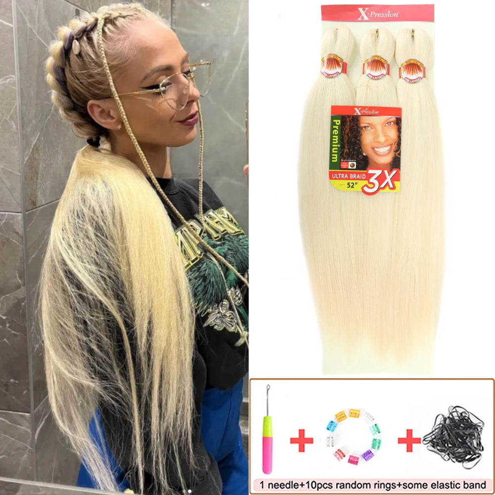 Braiding Hair Pre Stretched 26 Inch 3 Packs Yaki Braiding Hair For Braids Hot Water Setting Synthetic Crochet Hair Extensions
