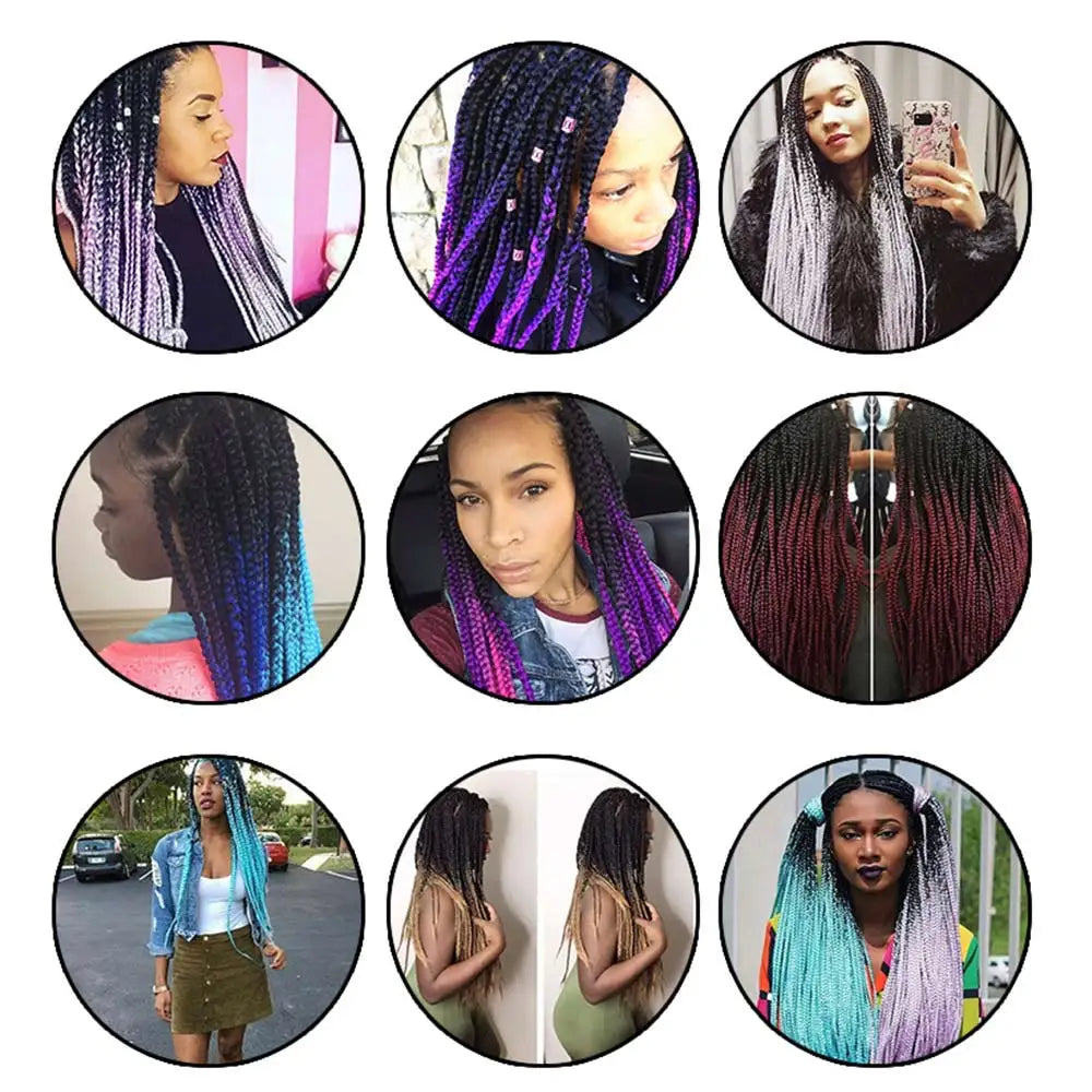 LIHUI Pre-Stretched Jumbo Braids — 26" 90 g Synthetic (Red/Pink, Frosted Colors)