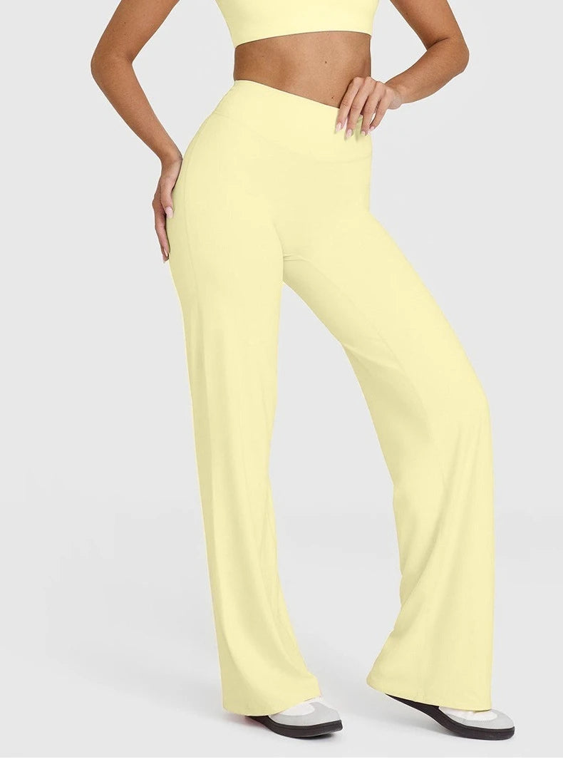 STOUREG Sport Trousers Straight-Leg Pants Ultra Soft Butter Fabric Women's Mid-Waist Yoga Pants GYM Naked Feel Pilates Running