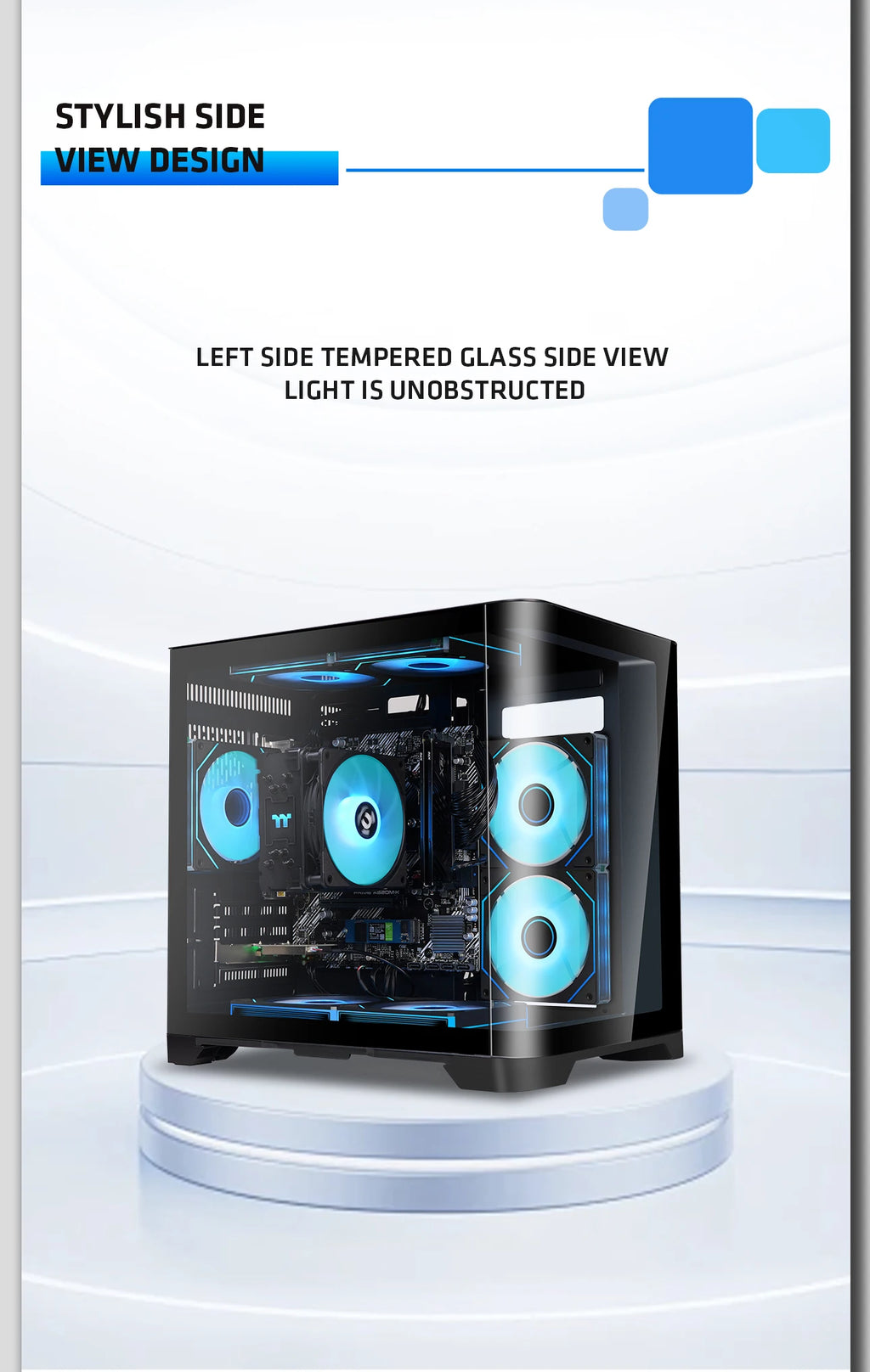 YEAH MAGIC Gaming Desktop — AMD Ryzen 5 5600GT, 16GB DDR4, 1TB NVMe SSD, ARGB 7-Fan Cooling, Windows 11 Home