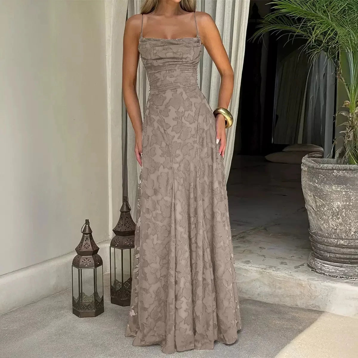 Giyu Sexy Evening Party Dresses Women 2025 Summer Beach Backless Bandage Maxi Long Dress Big Swing Jacquard Holiday Wedding Robe