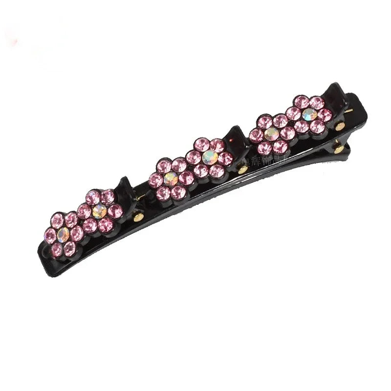 Korean Style Acrylic Hair Clip Crystal Flower Hair Clips Braid Hairpin for Women Girl Clip Bangs Side Barrettes Hair Accessories