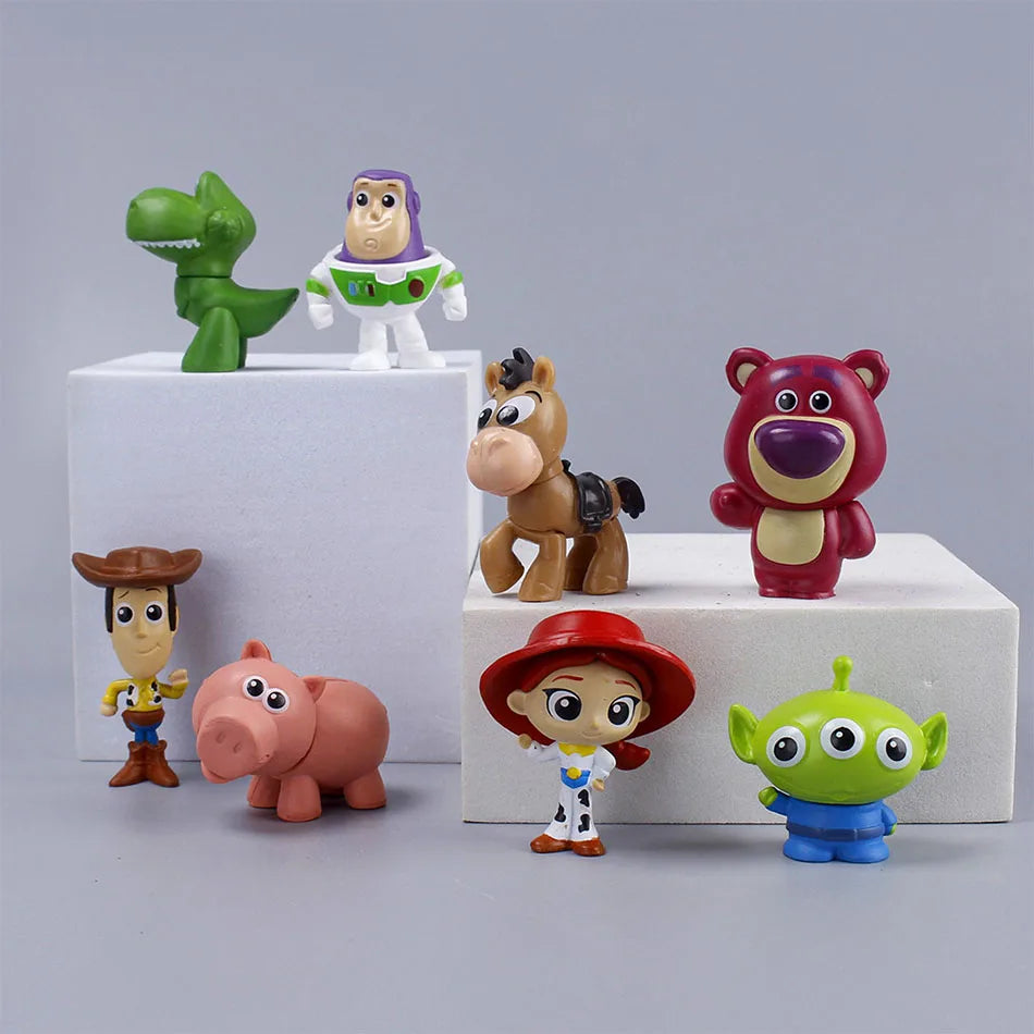 5cm 8pcs/set Disney Toys Story 4 Woody Buzz Lightyear Action Figure Anime Decoration Collection Figurine Toy Model For Children