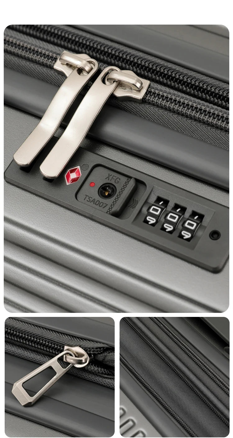 sushimu Suitcase Wide Handle Travel Suitcase Men 20 24 26 Carry-On Luggage Women PC  Trolley Case Can expand capacity