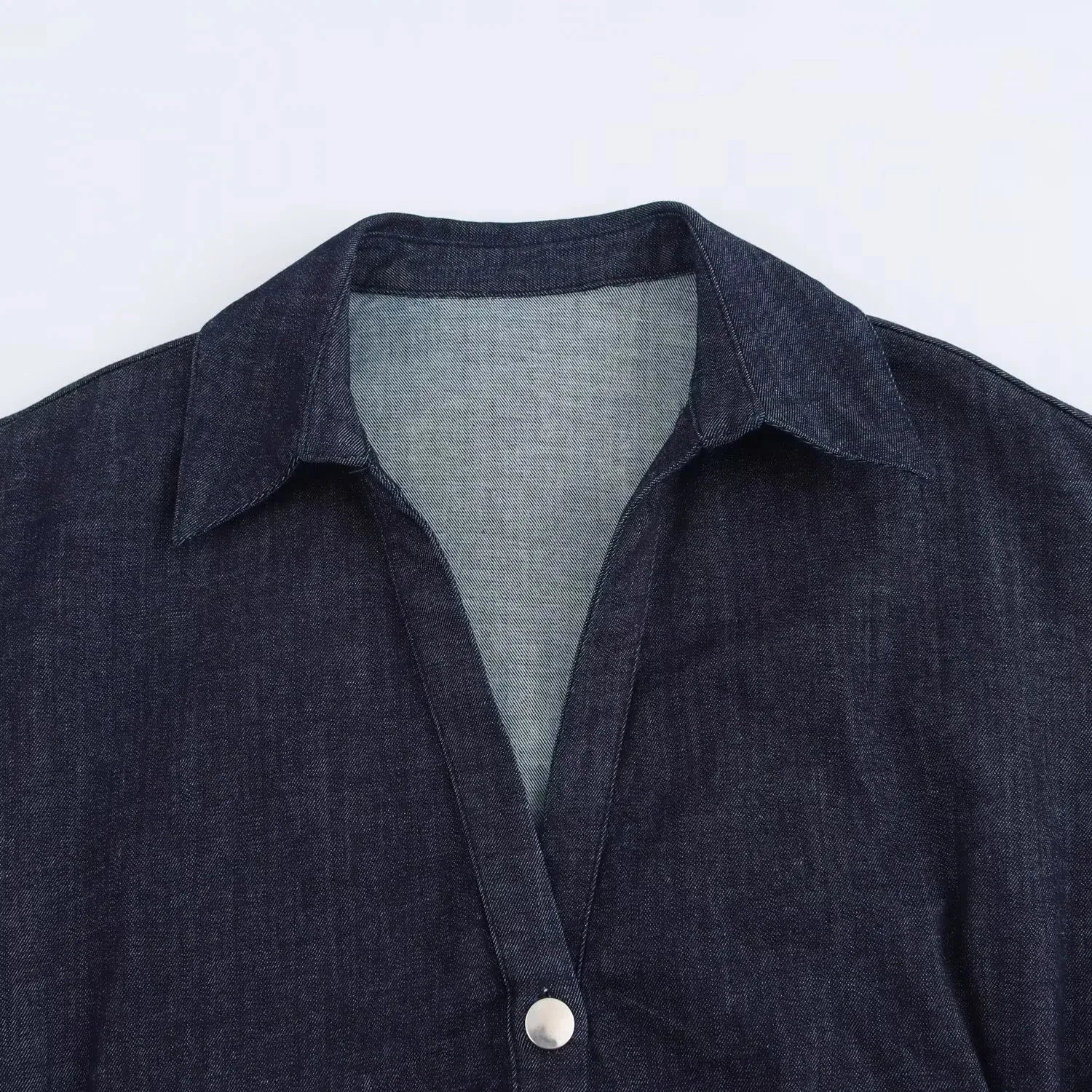 Denim Dress Women's Spring Summer Casual Long Dresses For Women 2026 New Fashion Ruched Short Sleeve Streetwear Midi Dress