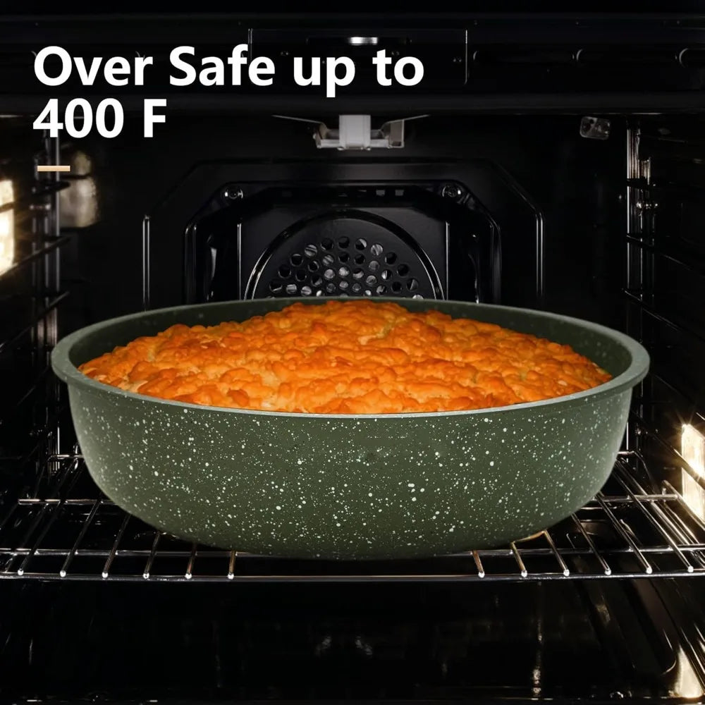 10-Piece Nonstick Cookware Set – Removable Handle, Induction Ready