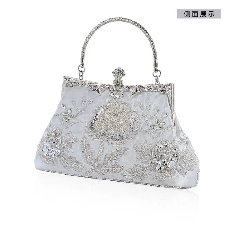 Retro Handmade Beaded Embroidered Dinner Bag Chic Festive Bride Bolsos Lujosos Marcas Famosas Luxury Designer Bags High Quality