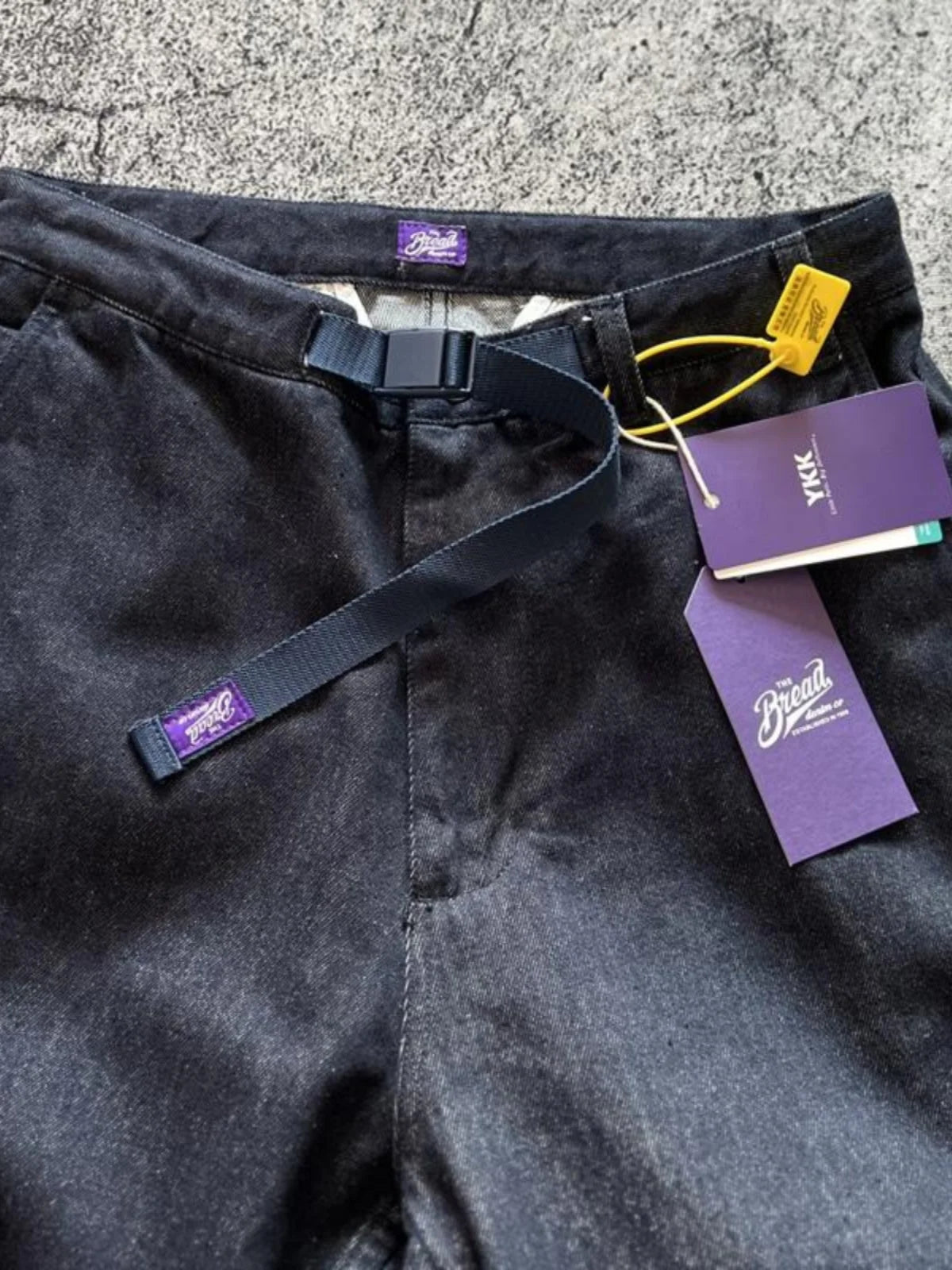 Japanese Retro Heavyweight Relaxed Wide-Leg Tapered Jeans for Men Purple Label Belted Streetwear Harlem Pants Vintage Dad Pants