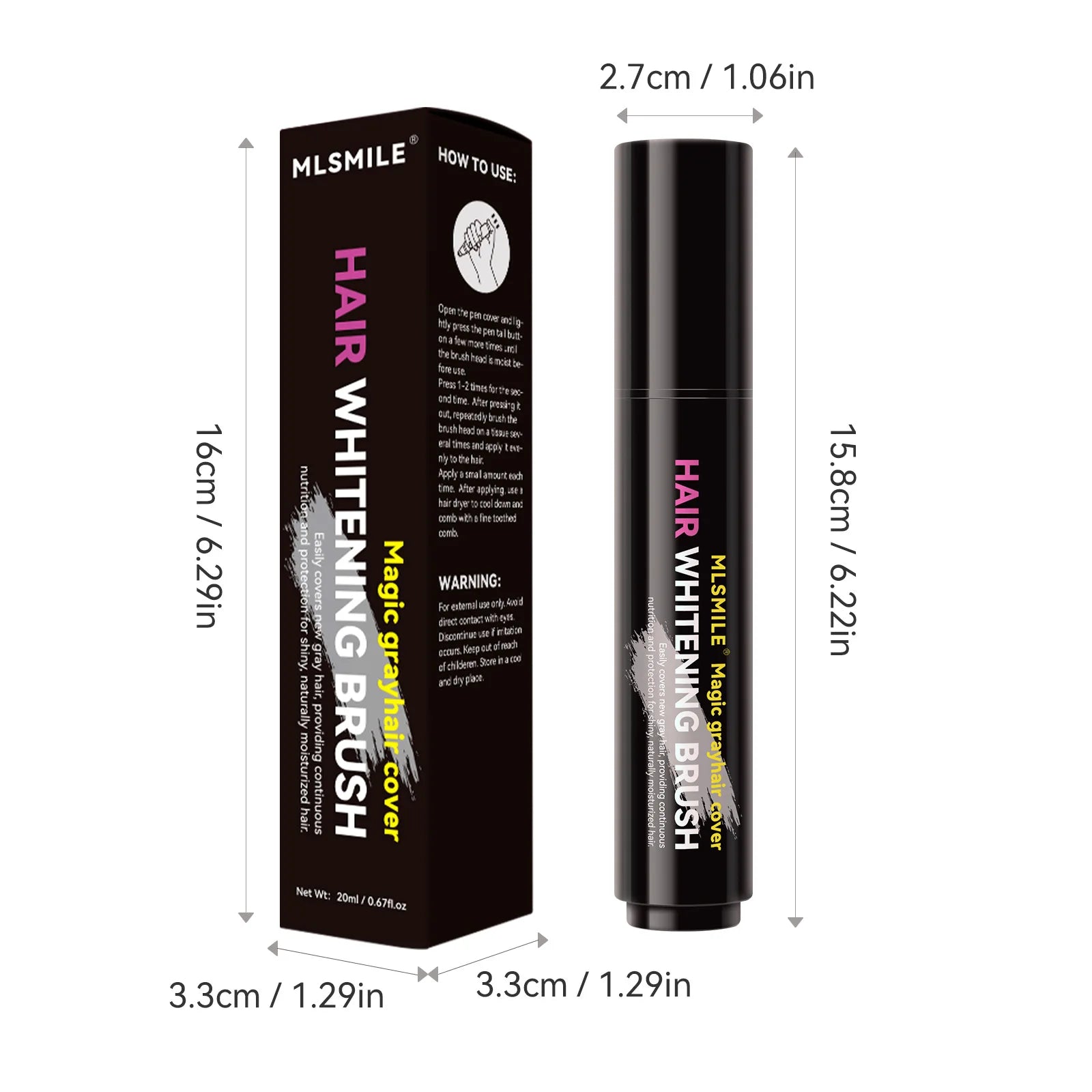 Hair Dye Pen Hair Root Touch Up Black Brown Hair Color Stick Disposable Hair Dye Cream Brush Easy To Carry Magic Stick