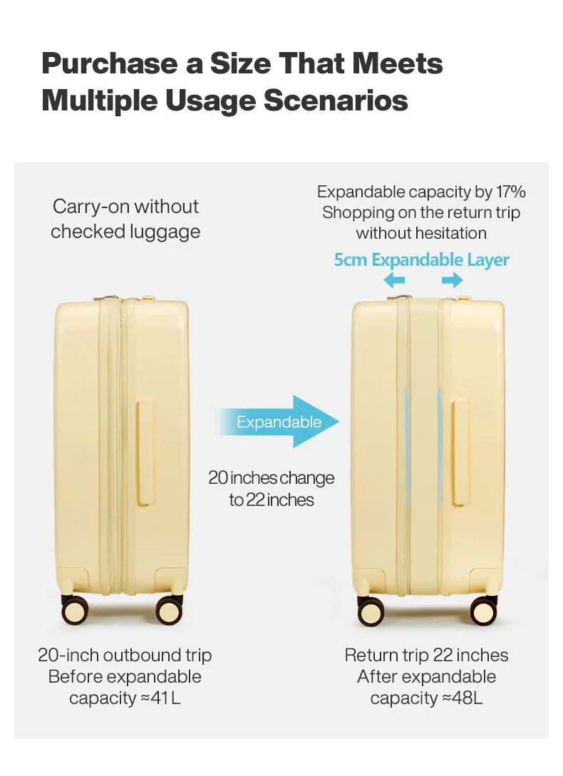 Mixi New Design Puristic Expandable Travel Luggage TSA Lock Lightweight Large Capacity PC Suitcases Spinner Wheels 20 24 26Inch