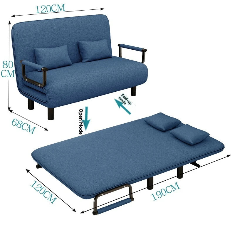 Modern folding sofa bed apartment small apartment simple single and double folding sofa with armrest