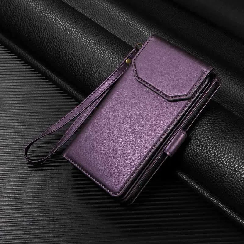 Leather Case For Samsung Galaxy S25 Ultra S24 S23 S22 S21 FE S20 S10 Plus Note 10 8 9 20 Edge Flip Wallet Multi-card Phone Cover