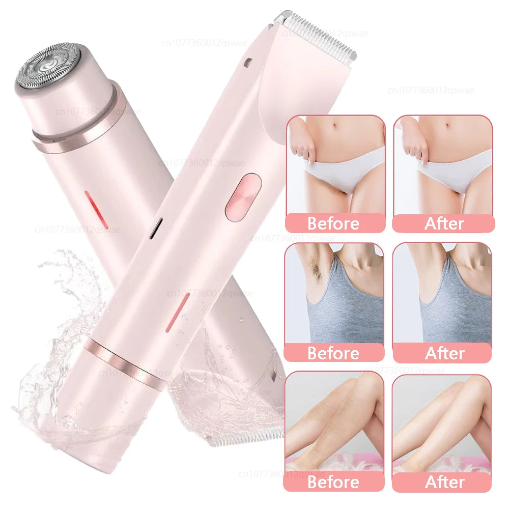 Electric Shaver for Women Electric Razor for Womens Bikini Legs Underarm Public Hairs Rechargeable Trimmer with Detachable Head