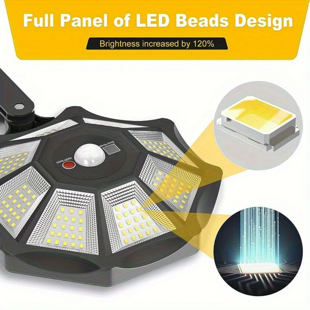 Solar Motion Sensor Flood Light (Octagonal, Adjustable Head)