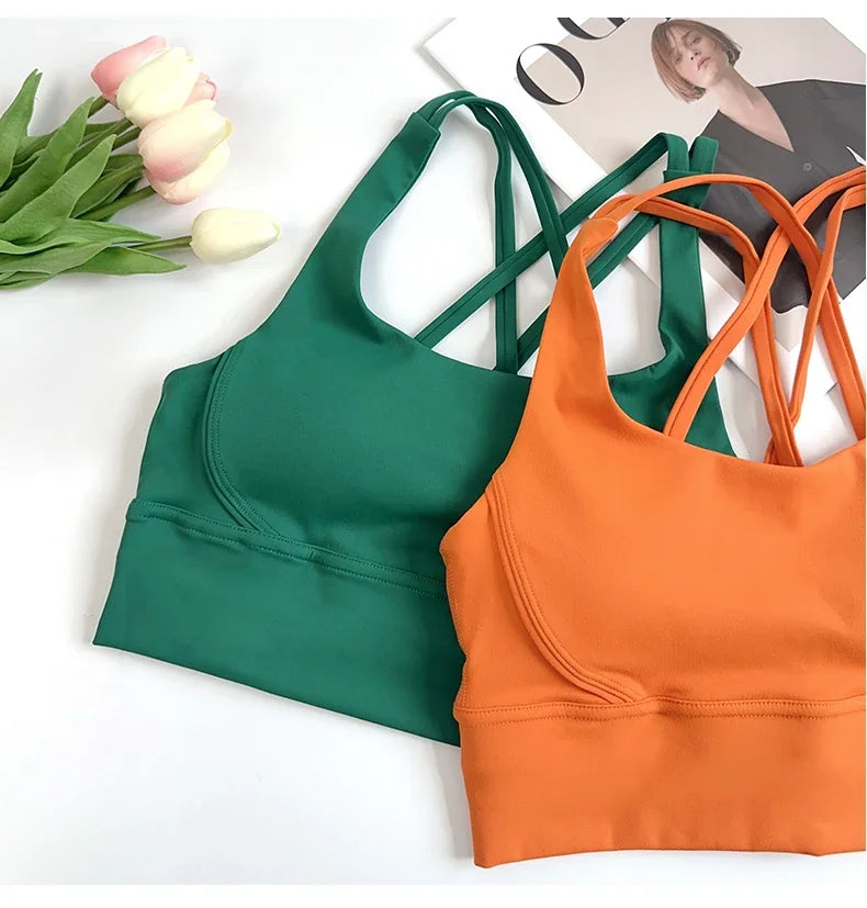 ZOCI 2-Piece Naked-Feel Yoga Set — Strappy Sports Bra & High-Waist Shorts for Women