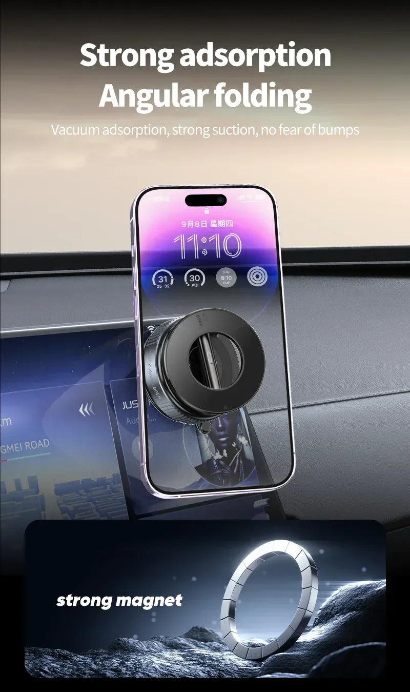 Xiaomi Strong Magnetic Phone Holder Foldable Design 360° Adjustable Vacuum Car Mount For Cell Phone For iphone Live Streaming