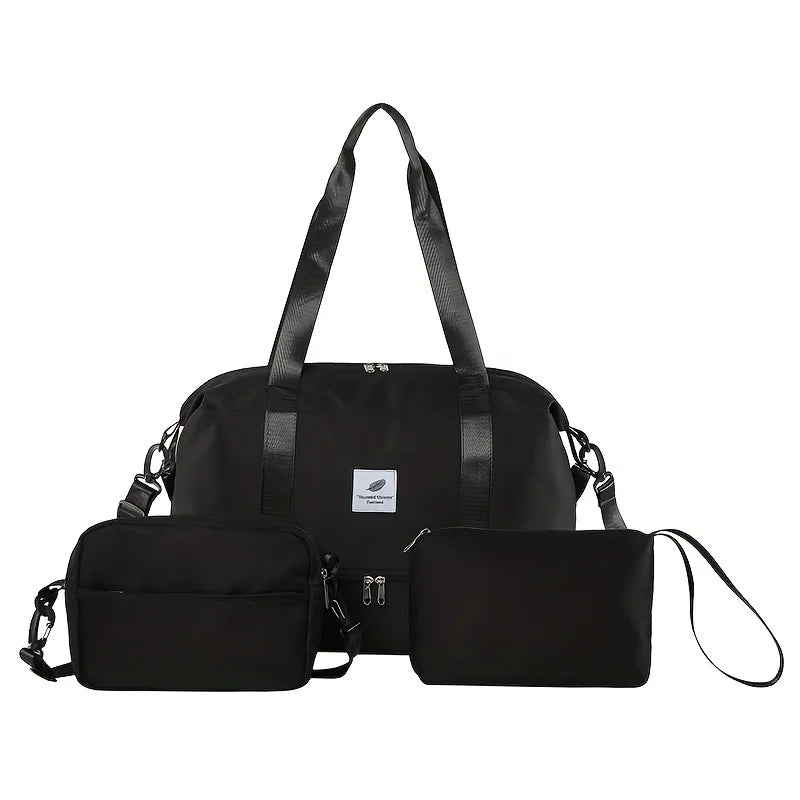 3PCS nylon travel bag set, large-capacity fashionable luggage bag, sports and fitness bag crossbody bag, suitable for daily use