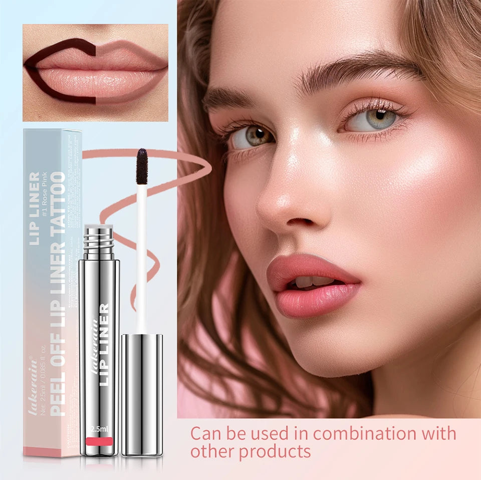 ibcccndc Waterproof Peel-Off Lip Liner & Tint (4 Colors, Long-Lasting Matte)