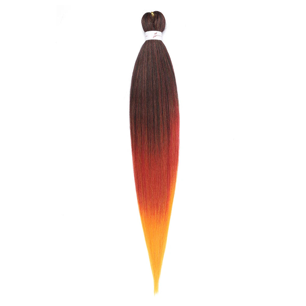 Pre-stretched Braids Hair Professional Itch Free Hot Water Setting Synthetic Fiber Ombre Yaki Texture Braid Hair Extensions