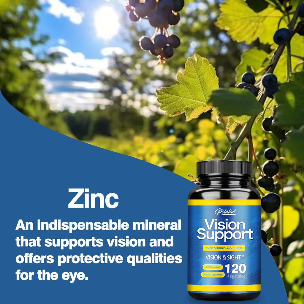 Vision Support Capsules - Contains Vitamin A and Lutein To Promote Eye and Vision Health and Relieve Eye Fatigue - 120 Capsules