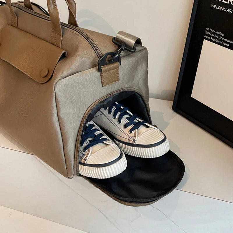 Travel Duffle Large Capacity Handbag Custom Name Canvas Business Trip Storage Bag Personalized Crossbody Bag Luggage Tote Bag