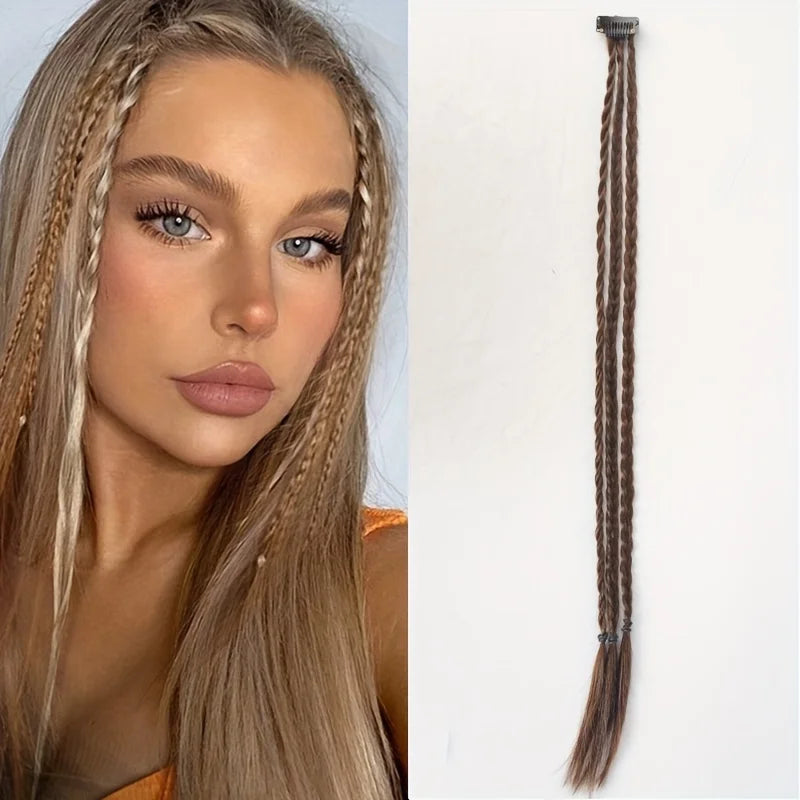 Synthetic Wig Braids Boxing Braid Dreadlocks Clip In Hair Extension Black Blonde Dirty Braids Boxer Braid Hairpieces For Women