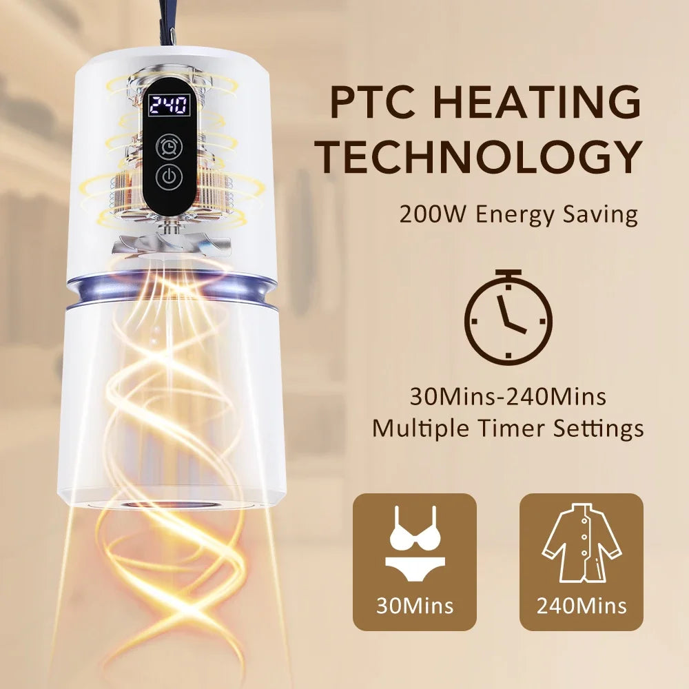 110-220V Smart Portable Clothes Dryer Clothes Laundry Tumble Dryer With Timing Laundry Dryers Outdoor Travel Garment Clothing