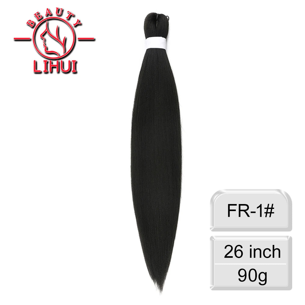 LIHUI Pre-Stretched Jumbo Braids — 26" 90 g Synthetic (Red/Pink, Frosted Colors)