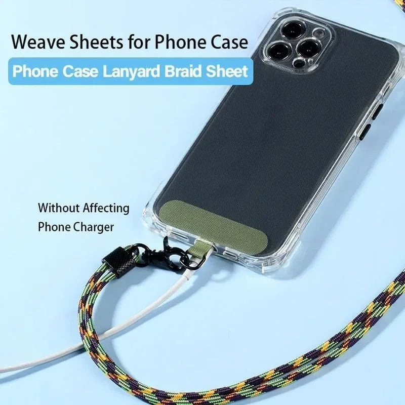 3/5pcs Phone T-shaped Strap Plates - Braid Lanyard Accessories for iPhone 12/13/14/15 & Xiaomi Cases, Weave Card