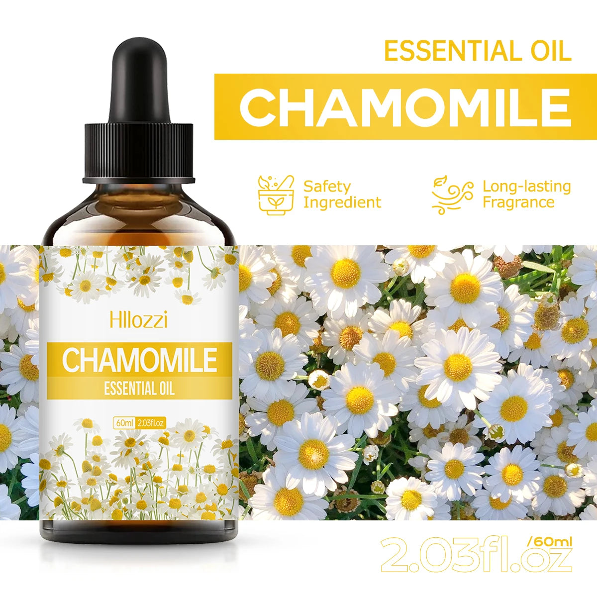 NIVAVIN 30ml/60ml chamomile plant extract facial skin care essential oil, rich and lasting fragrance, body care moisturizing