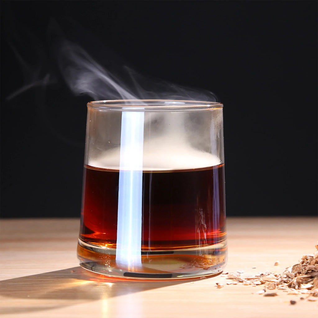 Glass Top Smoker Cocktail Smoker Kit With 4PCS Wood Chips Bartender Accessories For Whiskey Drinks Smoking Gift Kit for Men