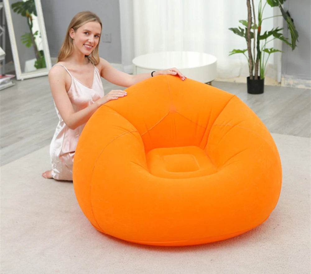 1pc inflatable bean bag sofa - foldable, easy to carry, soft and comfortable inflatable lounge chair, suitable for outdoor/indoo