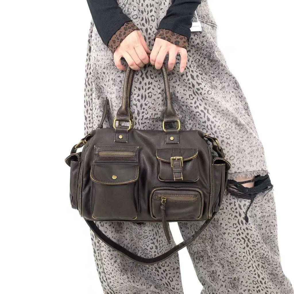 Venn Angel Women Handbags Top-handle PU Shoulder Bag Satchel Fashion Dumpling Pack Tassel Design Multi-pockets Evening Bags