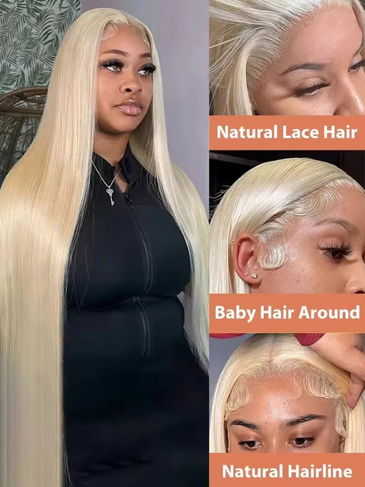 40 50 Inch 613 Blonde Human Hair Wig 13x6 Hd Lace Frontal Wig Brazilian Bone Straight Lace Front Colored 100% Human Hair Wigs