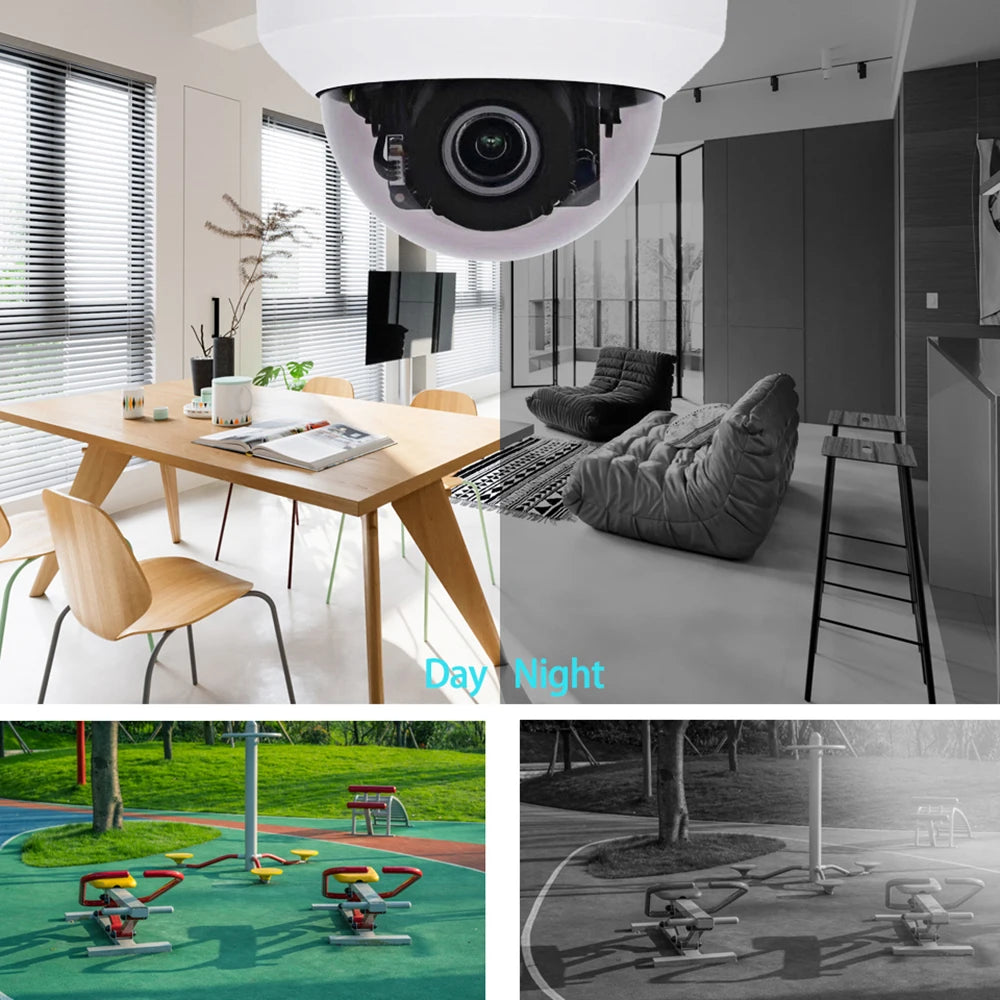 Vandalproof Ultra HD PTZ 4K 8MP 5MP 4MP POE IP Camera 5X Optical Zoom Metal Outdoor Waterproof  Surveillance Camera XMEYE