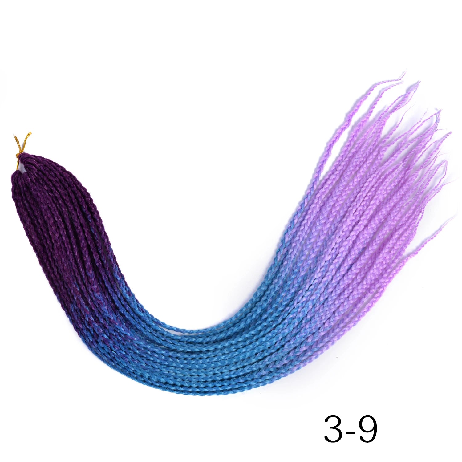 Synthetic Box Braids Hair Colored Crochet Hair Extensions Ombre Blue Gray Hook Braids Hairpiece For Women Cosplay Daily Use 24''