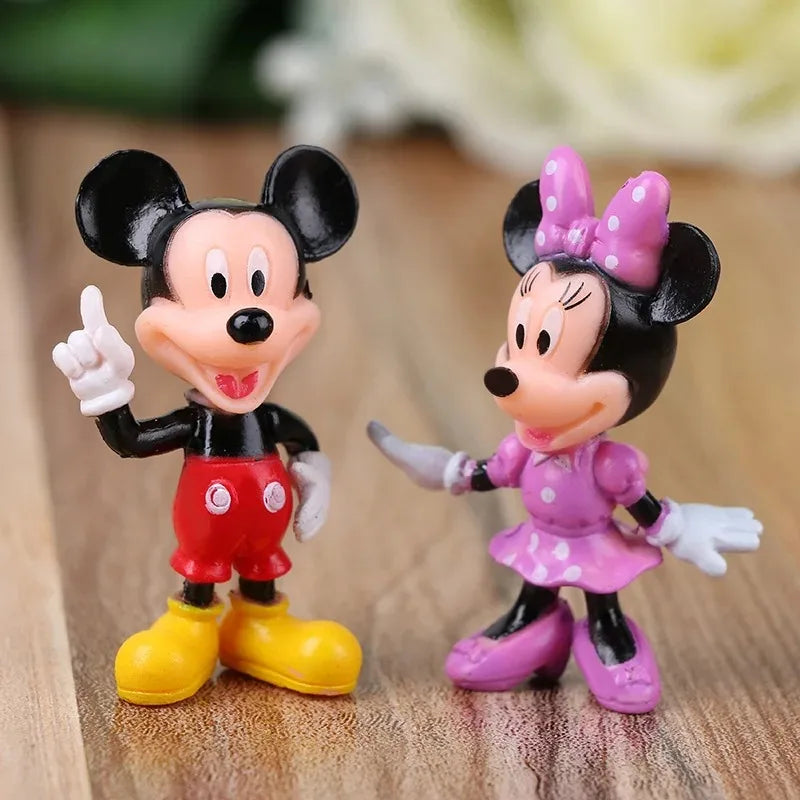 6pcs/set Disney Mickey Mouse Action Figures Minnie Donald Duck PVC Cake Ornaments Collection Decoration Children Toys Gifts