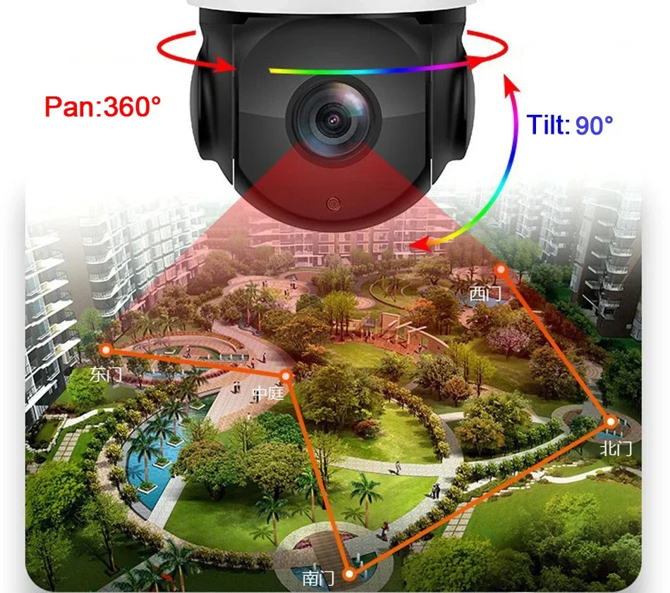 Full Color Metal Auto Tracking Cruise 8MP 4K 30fps Real-time 60X Optical Zoom 360° PTZ Speed Dome Surveillance POE IP Camera