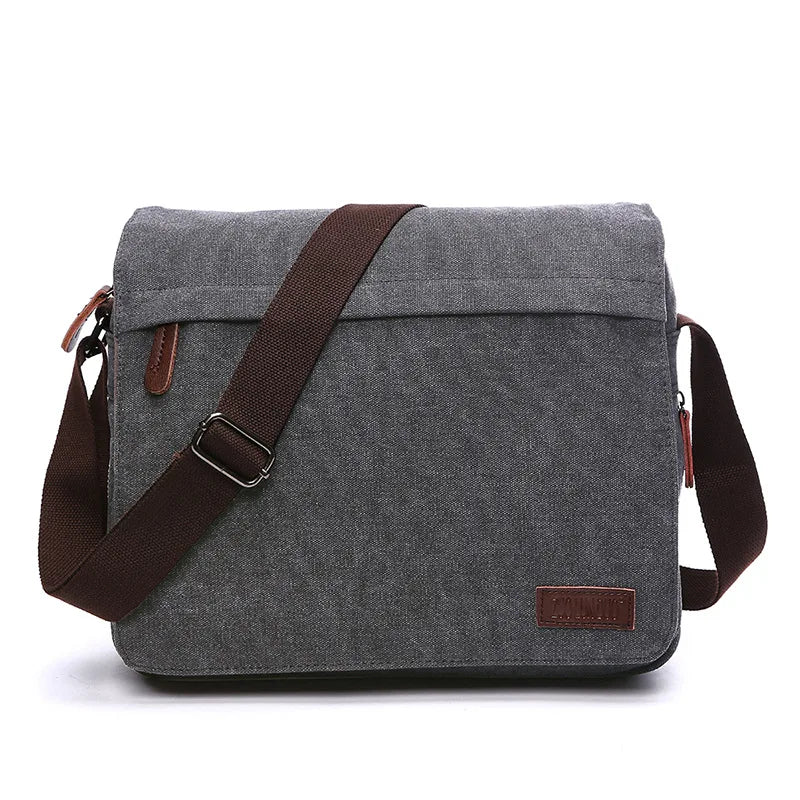 Fashion Solid vintage Canvas Messenger Satchel Bags Buckle Casual Portable Shoulder Bag Korean Trend Simple Pack For Men 2020
