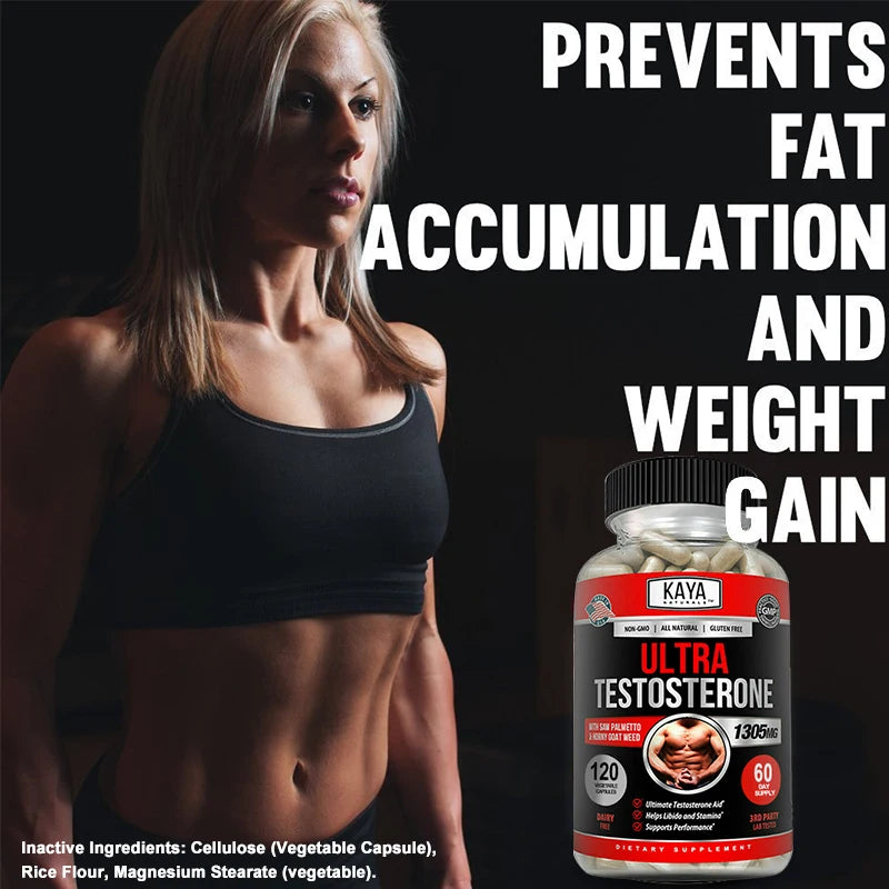 Bcuelov Male Muscle Booster – Natural Workout Supplement for Energy, Strength & Endurance | Magnesium-Based Performance Formula (120 Capsules)