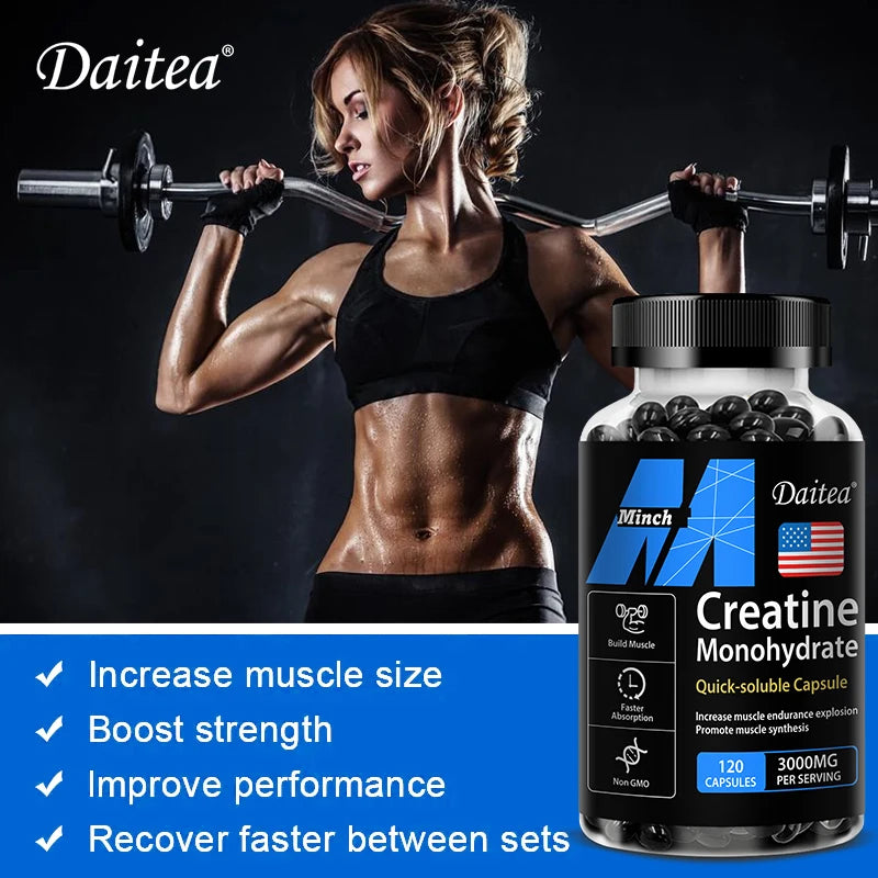Daitea Creatine Monohydrate 3000 mg — Strength, Muscle & Performance (Keto-Friendly)